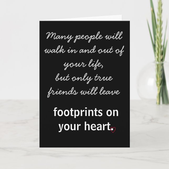Footprints on your heart thank you card (Front)