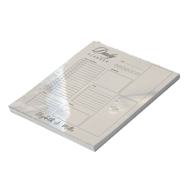 Footprints personalized daily planner sheets notepad (Rotated)
