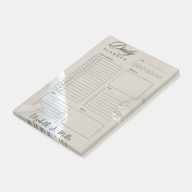 Footprints personalized daily planner sheets post-it notes (Angled)