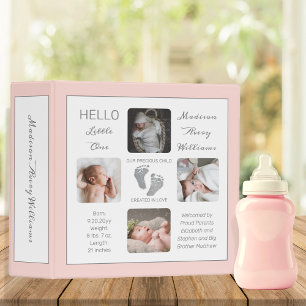 Footprints Photo Album Blush Birth Keepsake Binder