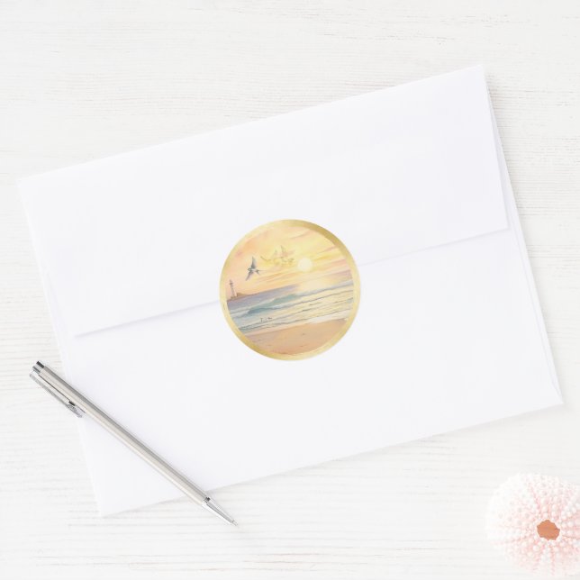 Footprints Sympathy Matching Round Envelope Seals (Envelope)