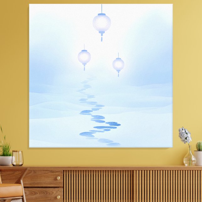 Footprints Zen Garden Journey Canvas Print (Insitu(LivingRoom))