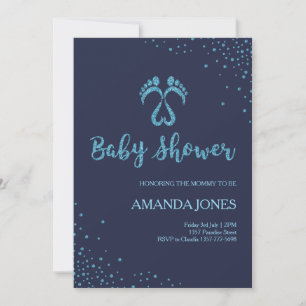 Footsteps baby shower invitation for boys