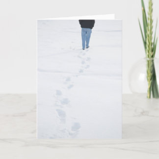 Footsteps in New Snow Winter Card