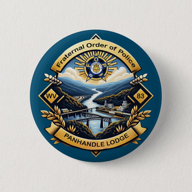 FOP Lodge 83 2 Inch Round Button (Front)