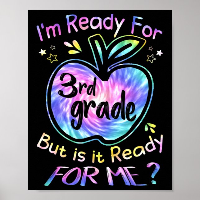 For 3rd Grade Tie Dye Back To School Hello Third G Poster (Front)