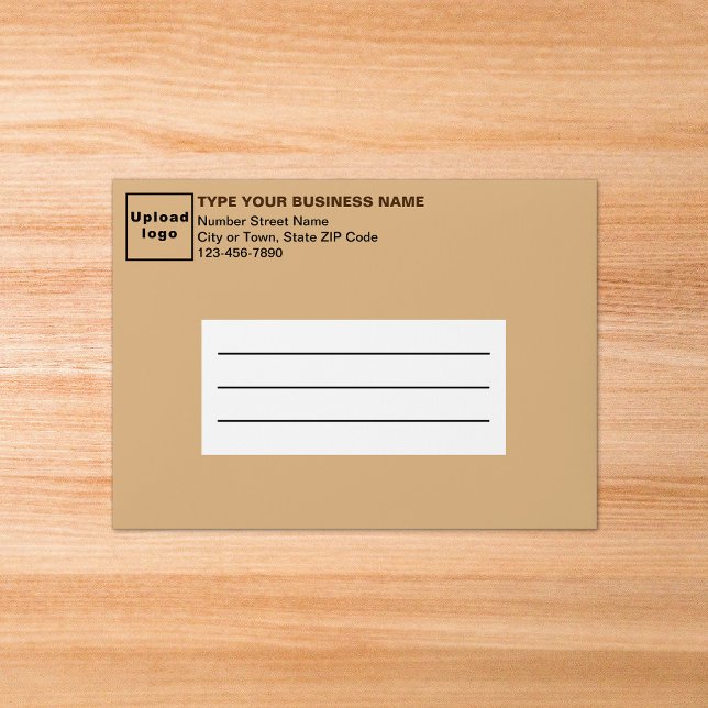 For A7 Card Size Light Brown Business Envelope (Your business name, logo, address and phone number on light brown envelope for A7 size card.)