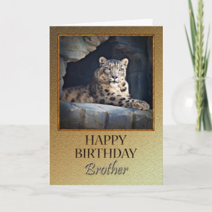 For a brother a Birthday with a snow leopard Card