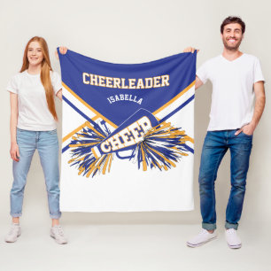 For a Cheerleader 📣 - Blue, Gold & White 2 Fleece Blanket