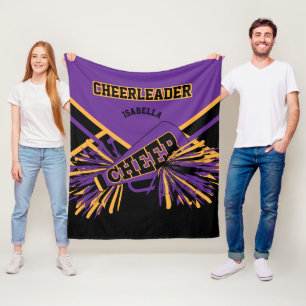 For a Cheerleader 📣 - Purple, Gold & Black Fleece Blanket