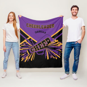 For a Cheerleader 📣 - Purple, Gold & Black Fleece Blanket