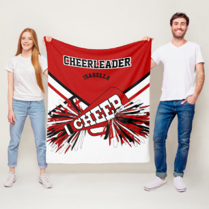 For a Cheerleader 📣 - Red, White & Black Fleece Blanket