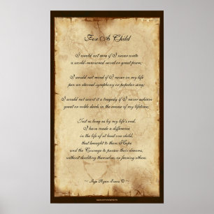 "For A Child" Poetry Poster