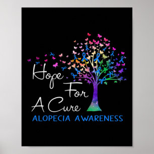 For A Cure Alopecia Awareness Tree Ribbon  Poster