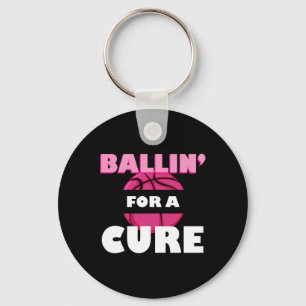 For A Cure Basketball Breast Cancer Awareness  Keychain