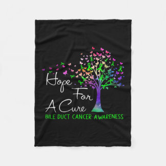 For A Cure Bile Duct Cancer Awareness Tree Ribbon  Fleece Blanket