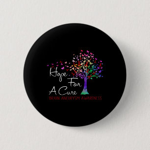 For A Cure Brain Aneurysm Awareness Tree Ribbon 2 Inch Round Button