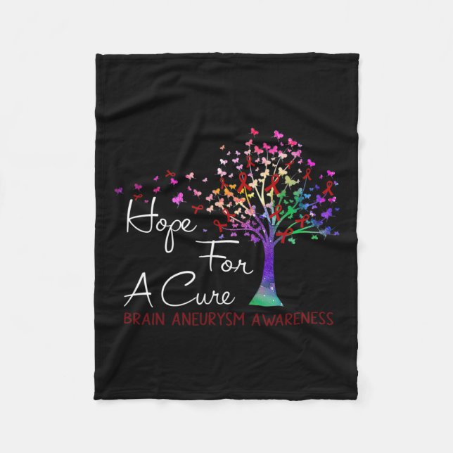 For A Cure Brain Aneurysm Awareness Tree Ribbon  Fleece Blanket (Front)