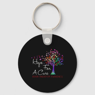 For A Cure Brain Aneurysm Awareness Tree Ribbon Keychain