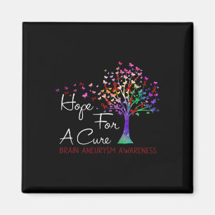 For A Cure Brain Aneurysm Awareness Tree Ribbon Magnet
