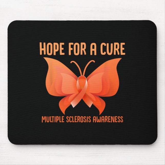 For A Cure Ms Multiple Sclerosis Awareness Butterf Mouse Pad (Front)