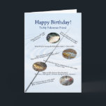 For a friend, Fishing jokes birthday card<br><div class="desc">Make you fisherman laugh with these terrible fishy jokes! A birthday card to make any angler groan!</div>
