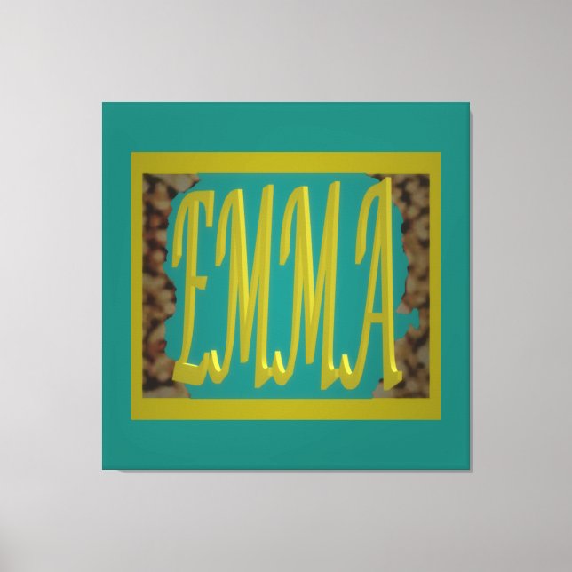 FOR A GIRL CALLED EMMA MARINE BLUE PEBBLES CANVAS PRINT (Front)