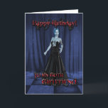 For a Goth girlfriend,A Vampire Birthday card<br><div class="desc">A vampire stalks the halls in this Gothic scene. Wish any vampire lover a great birthday.</div>