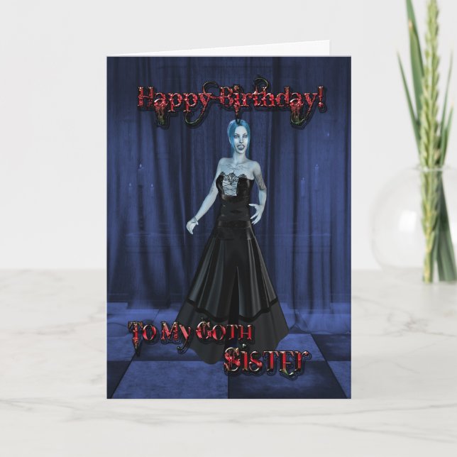 For a Goth sister,A Vampire Birthday card (Front)