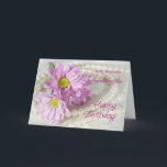 For a granddaughter, a birthday card with daisies<br><div class="desc">Celebrate a ladies birthday with daisies and pearls. A really elegant card to give to a beautiful lady.</div>