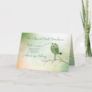 For a Great Grandma Bird on Branch Nice Thought  Card