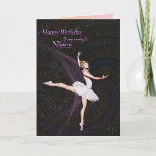 For a Niece, a ballerina birthday card