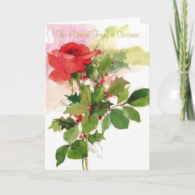 For a Special Friend at Christmas Holiday Card (Front)