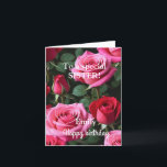 For a Special Sister Pink Red Roses Birthday Card<br><div class="desc">For a Special Sister Pink Yellow Roses Birthday</div>