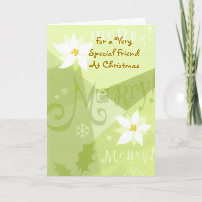 For A Very Special Friend At Christmas Holiday Card (Front)
