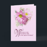 For a wife, a birthday card with daisies<br><div class="desc">A birthday card for a wife. A really elegant card to give to a beautiful lady. Daisy flowers with a stunning art effect.</div>