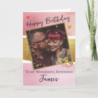 For A Wonderful Boyfriend 1 Photo Birthday Card
