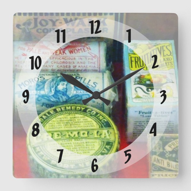 For Aches and Pains Square Wall Clock (Front)