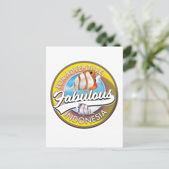 For Adventure Fabulous Indonesia logo Postcard (Standing Front)