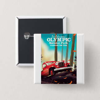 For Adventure! Olympic national park Washington. 2 Inch Square Button