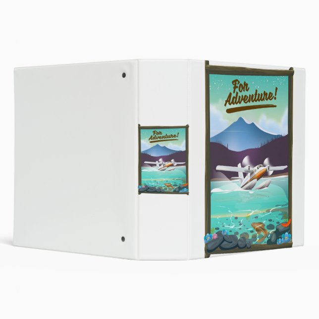 For Adventure! Sea plane travel poster Binder (Background)