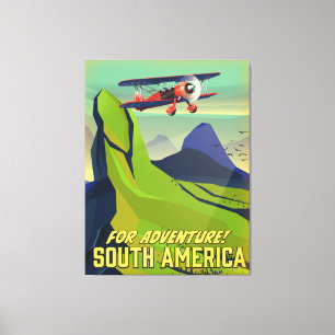 For Adventure, South America travel poster Canvas Print