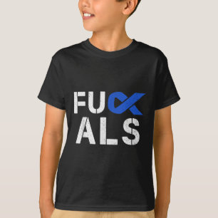 For Als Awareness Month Blue Ribbon Support Squad  T-Shirt