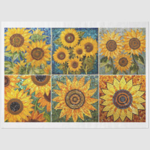 For Artists and Crafters Mosaic Sunflower Texture Tissue Paper