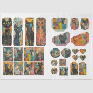 For Artists Cat Themed Junk Journal Ephemera Tissue Paper