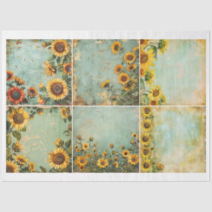 For Artists Crafters Vintage Style Sunflowers 2 Tissue Paper