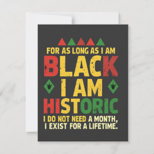 For as Long as I Am Black, I'm Historic Holiday Card