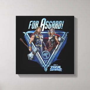 For Asgard! Thor and Mighty Thor Graphic Canvas Print