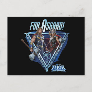 For Asgard! Thor and Mighty Thor Graphic Postcard
