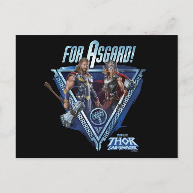 For Asgard! Thor and Mighty Thor Graphic Postcard (Front)